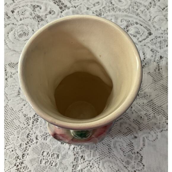 Beautiful Vintage Royal Copley Vase Cobalt Pink Green Marked - Picture 6 of 7